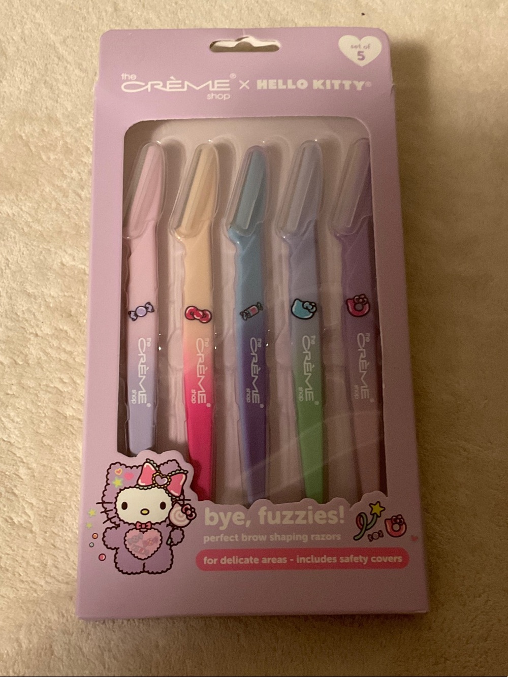 The Crème Shop x Hello Kitty Pastel Brow Shaping Razors - Set of 5